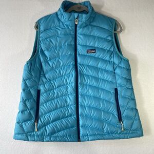 Patagonia Womens Size XL Goose Down Sweater Vest in Turquoise Blue